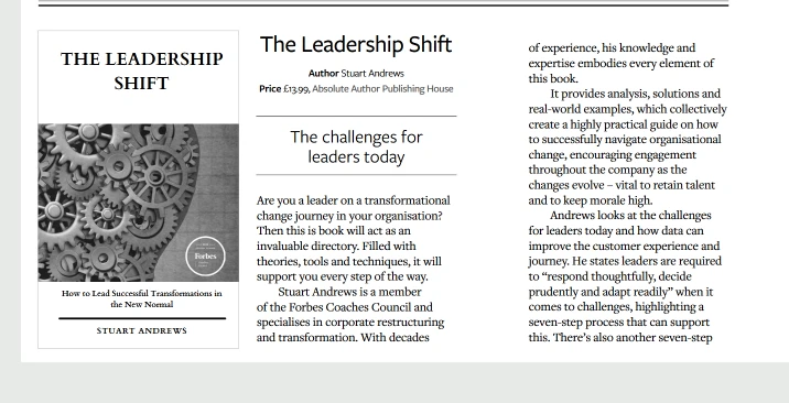 The Leadership Shift reviewed in Edge magazine, Autumn 2024